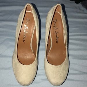 Italian suede Rough justice heels